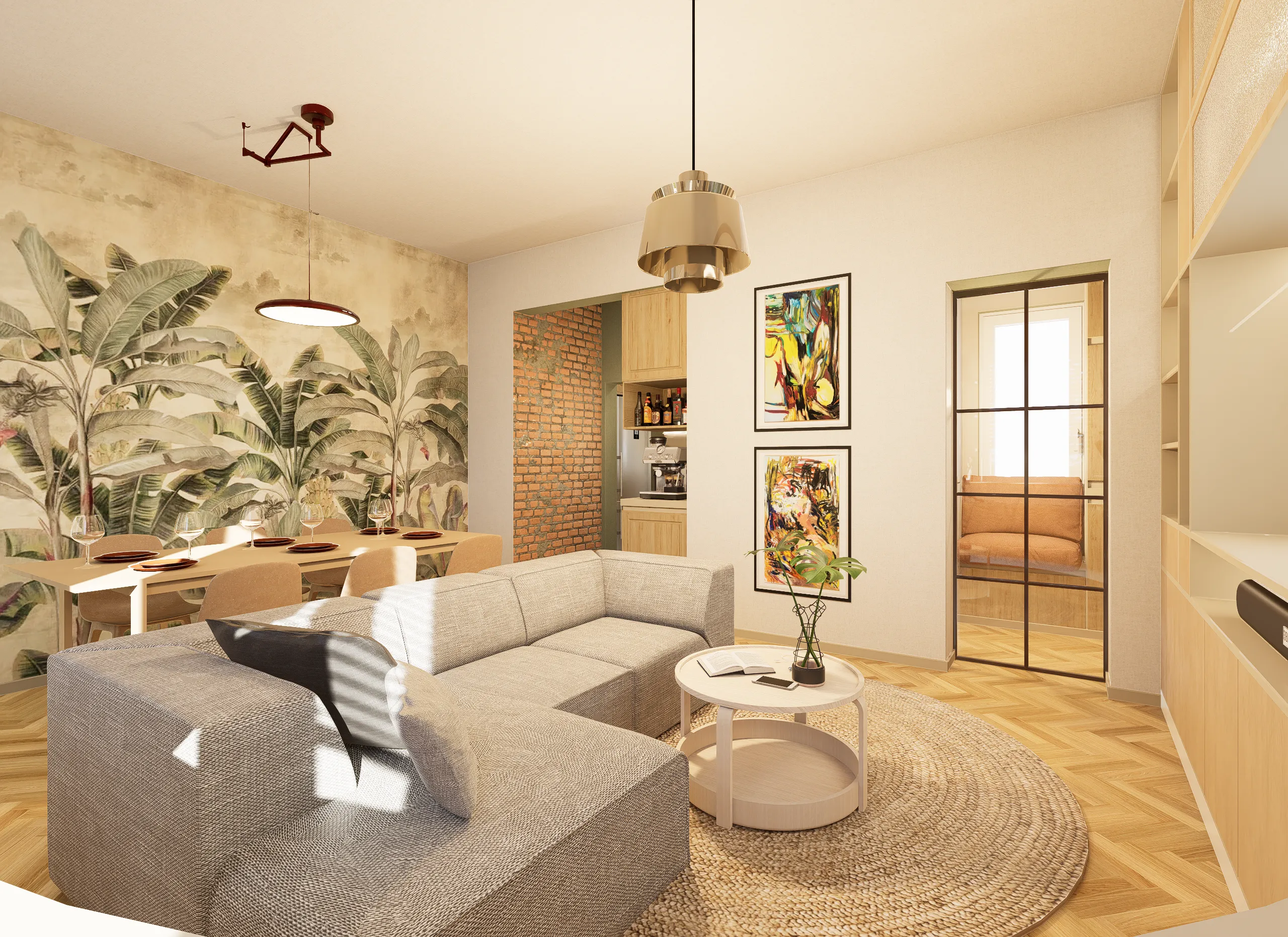 Dressing amenajat în fostul balcon